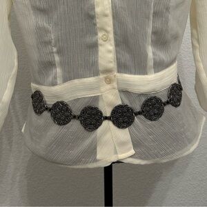 Vintage Y2K Gunmetal Filigree Medallion Chain Belt ⛓️🕸️